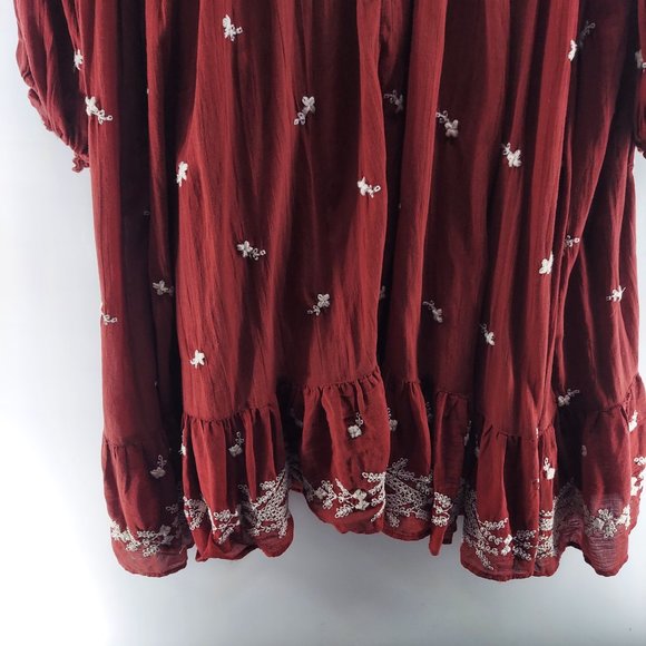 FREE PEOPLE BOHO TIER DRESS BALLON SLEEVE SIZE SMALL - Picture 5 of 14